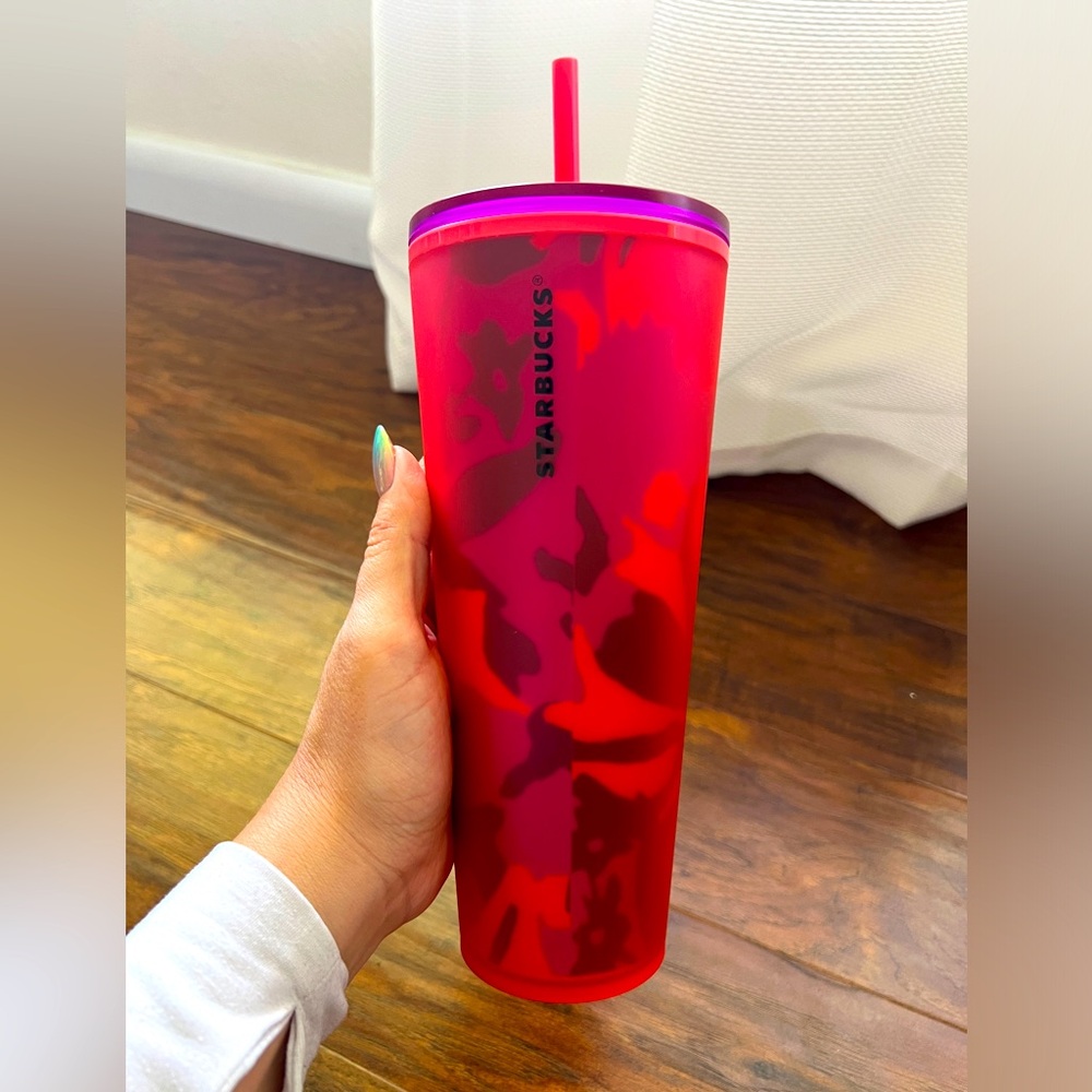 Purple/light pink design large Starbucks cup